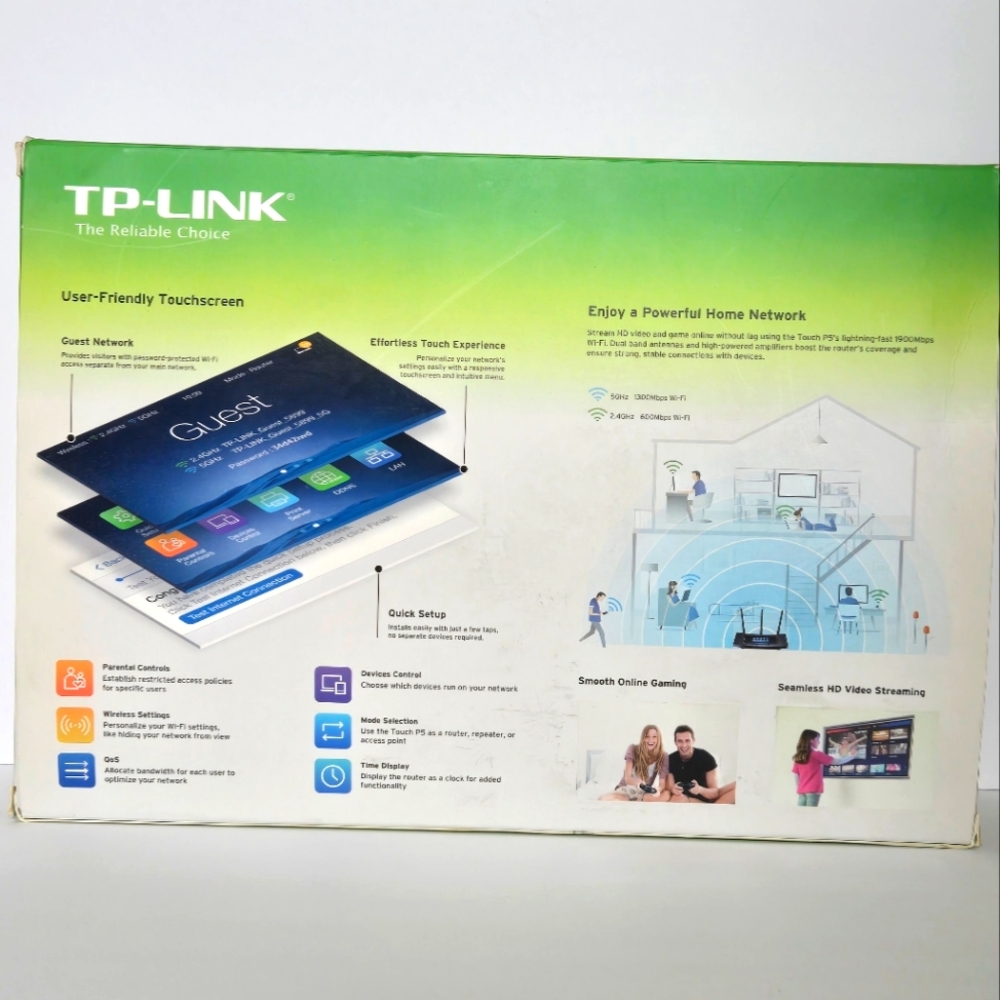 TP-Link Router AC1900 Touch Screen Wi-Fi Gigabit, Black (Open Box) - Picture 4 of 9